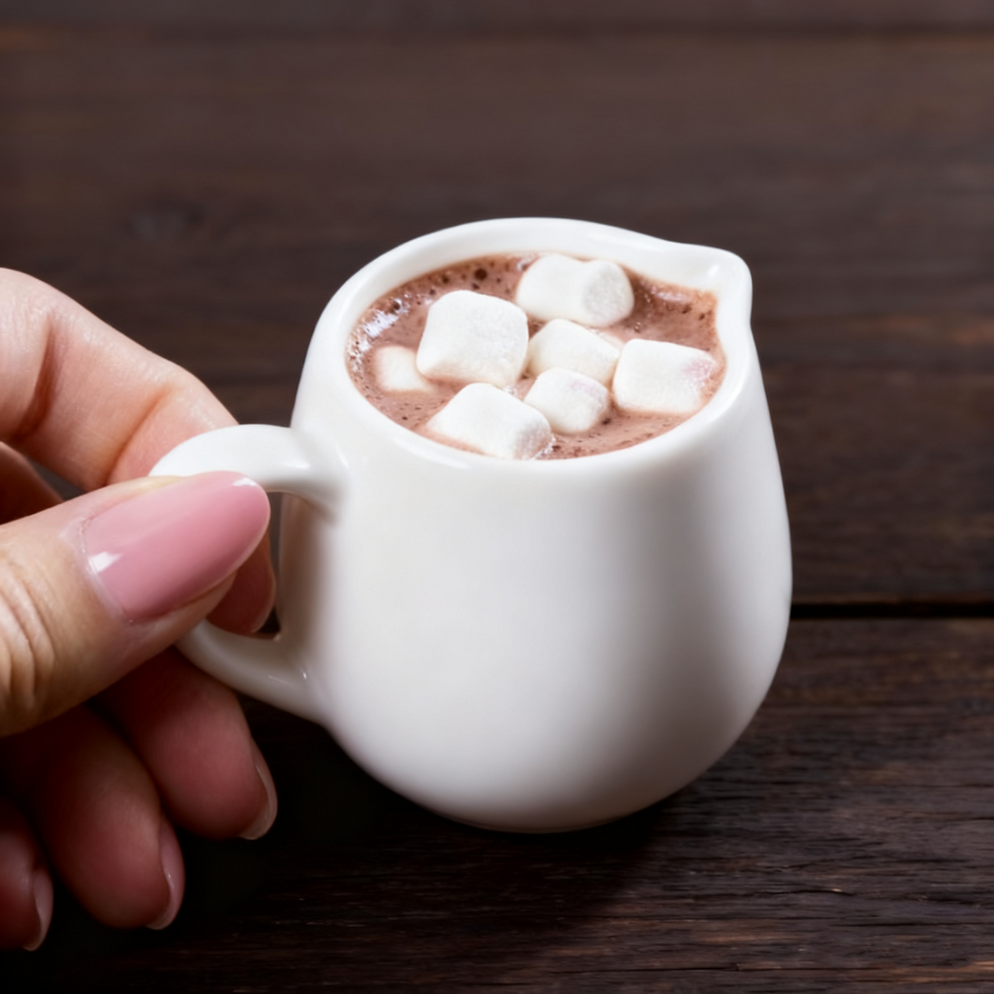 White Porcelain Milk Pitcher with Handle