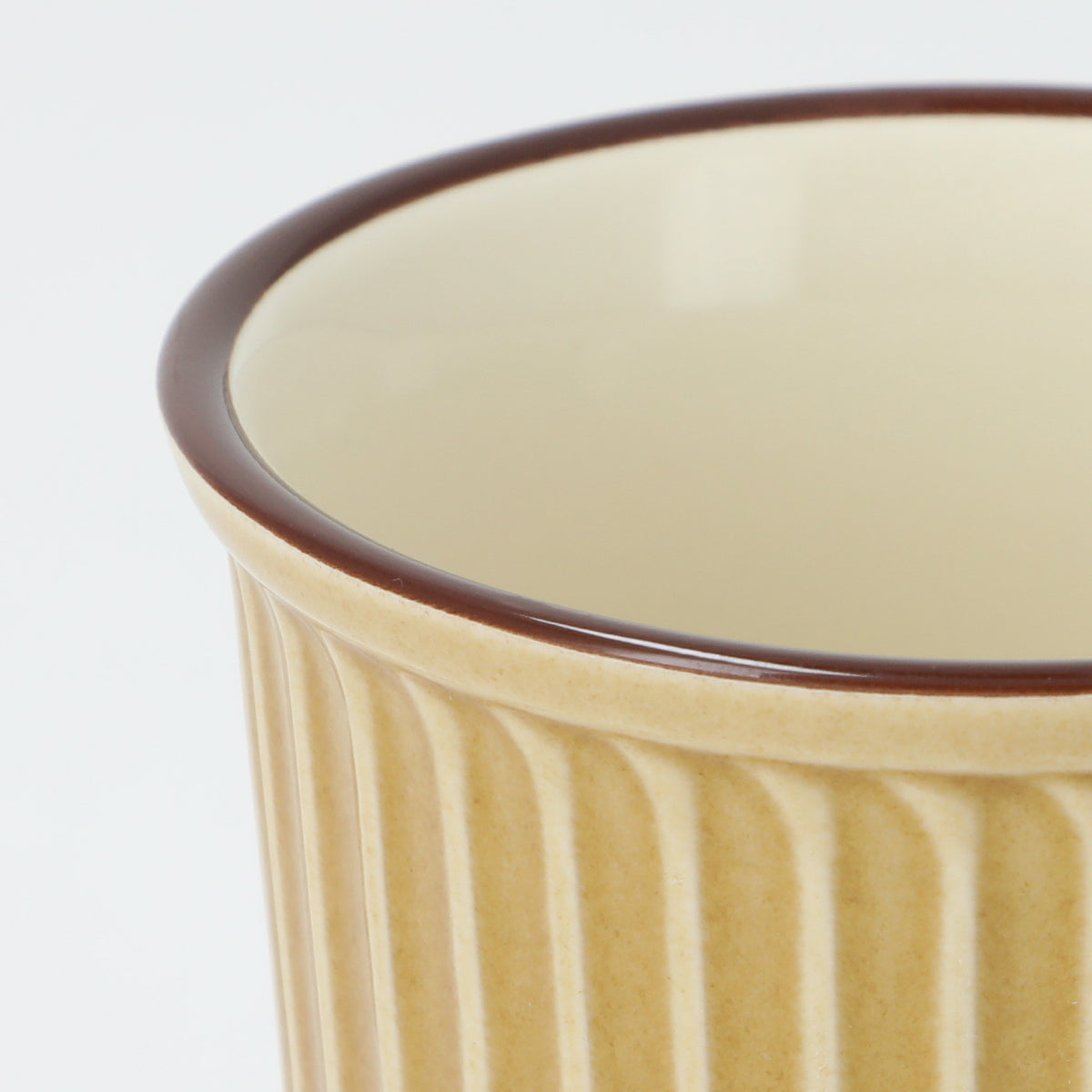 Yellow Striped Ceramic Coffee Cup