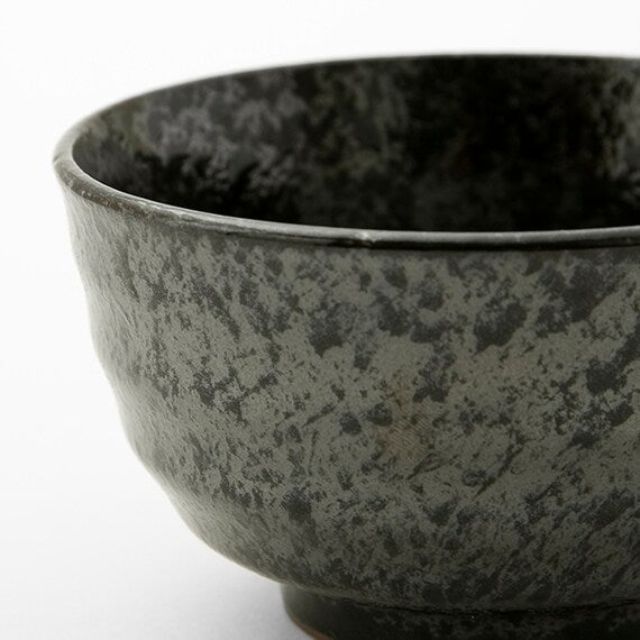 Textured Black Ceramic Tableware Rice Bowl