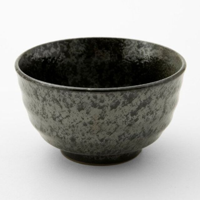 Textured Black Ceramic Tableware Rice Bowl