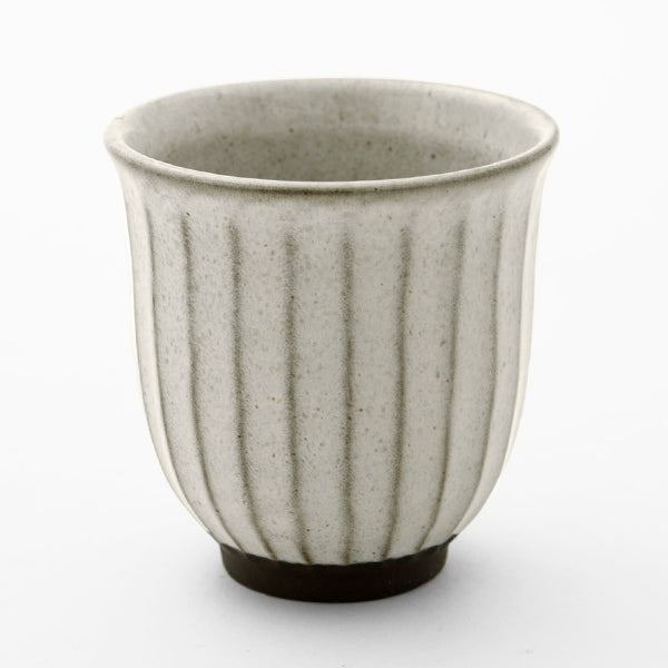 Rustic Ribbed Ceramic Coffee Cup