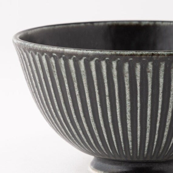 Ultra Light Weight Black Textured Rice Bowl