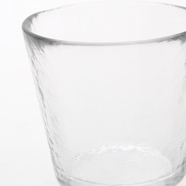 Textured Minimalist Clear Glass Cup