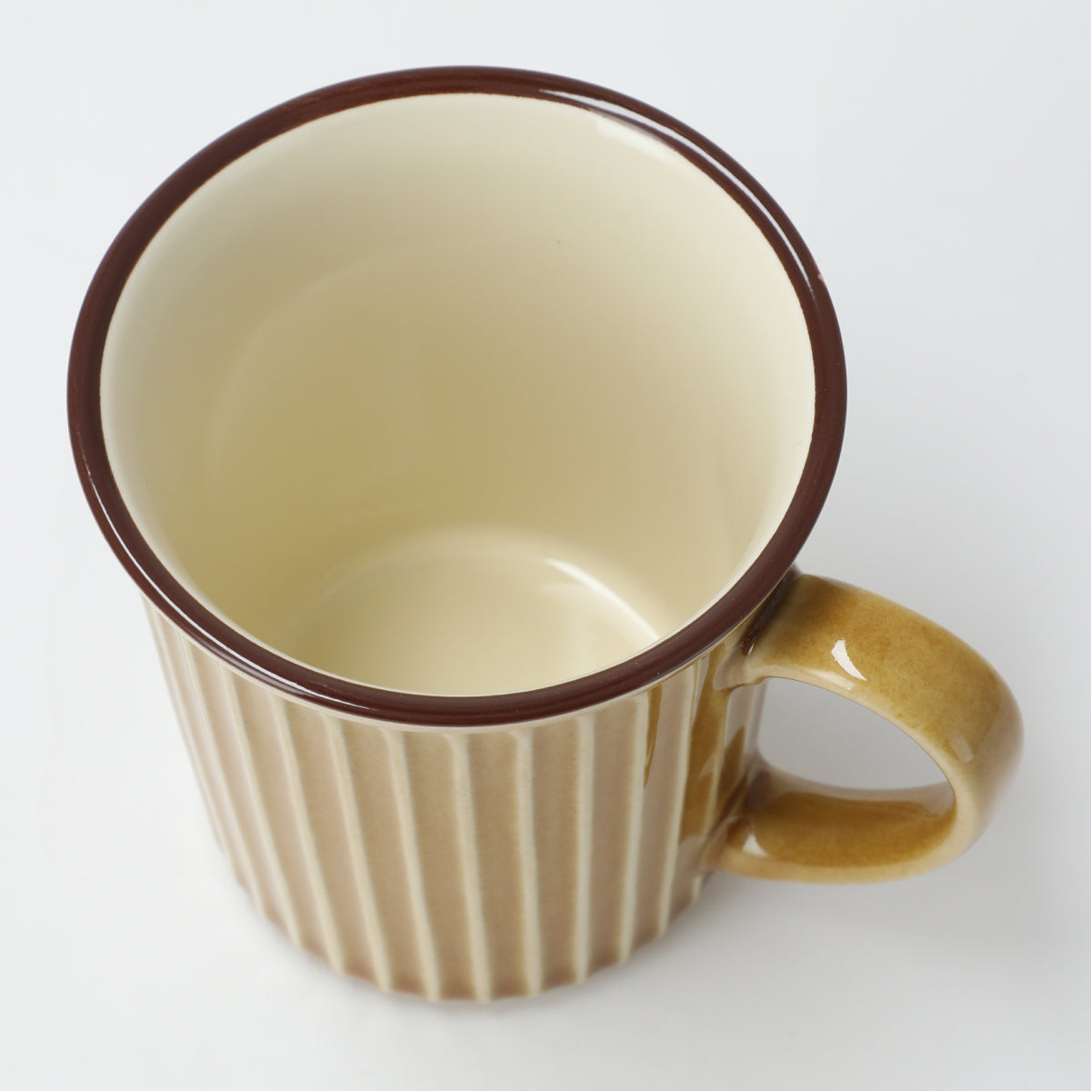 Yellow Striped Ceramic Coffee Cup