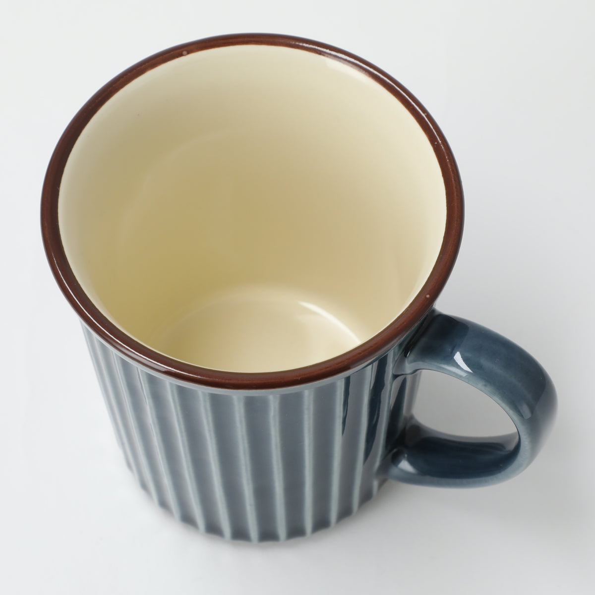 Blue Striped Ceramic Mug Cup