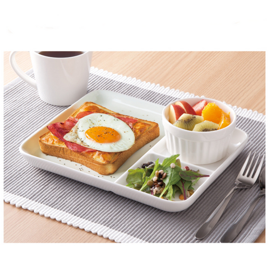 White Porcelain Sectioned Lunch Plate